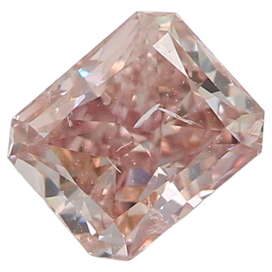 0.50 Carat Fancy Brown Pink Radiant Cut Diamond I2 Clarity GIA Certified For Sale