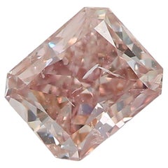 0.50 Carat Fancy Brown Pink Radiant Cut Diamond I2 Clarity GIA Certified