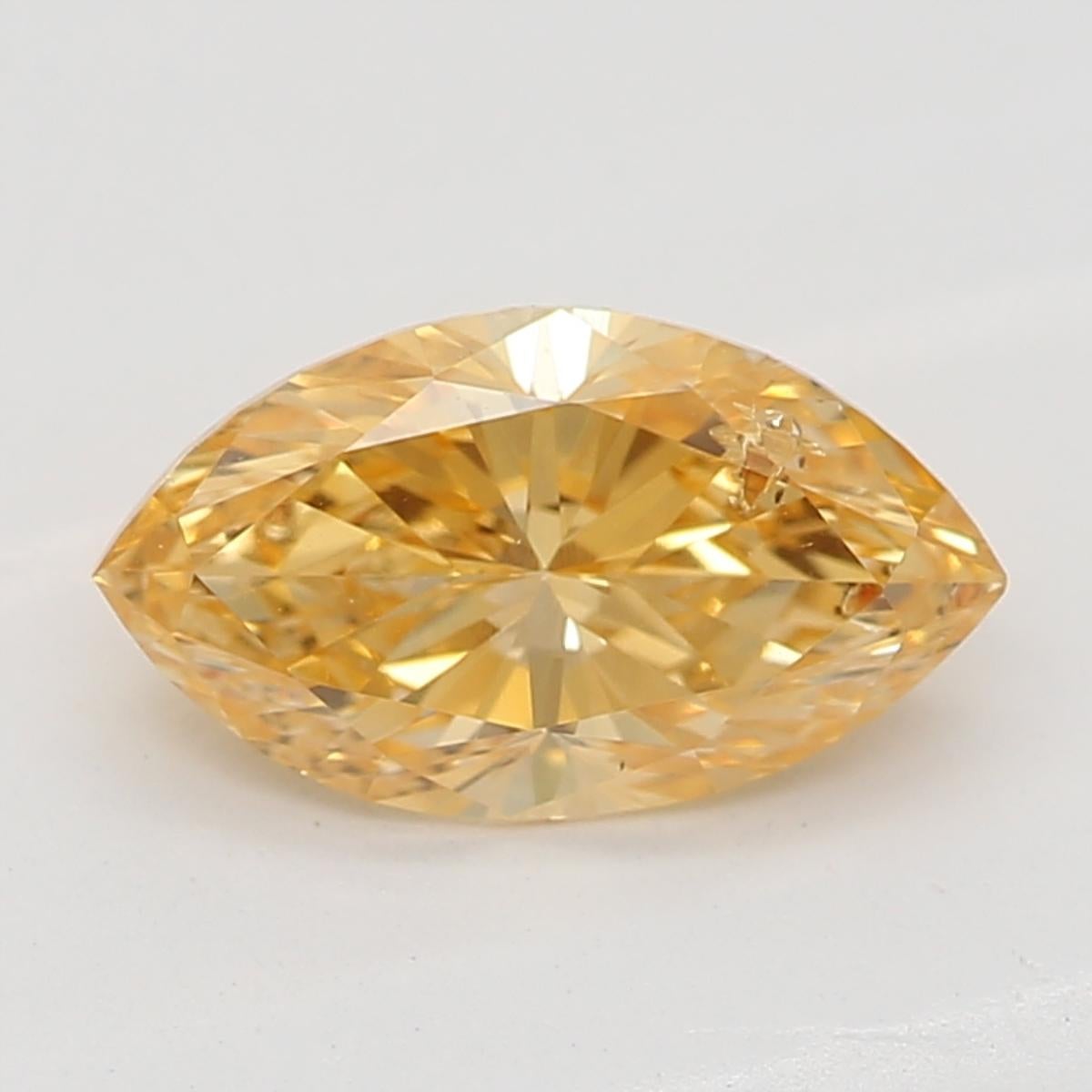 *100% NATURAL FANCY COLOUR DIAMOND*

✪ Diamond Details ✪

➛ Shape: Marquise
➛ Colour Grade: Fancy Intense Orangy Yellow
➛ Carat: 0.50
➛ GIA Certified 

^FEATURES OF THE DIAMOND^

Our fancy intense orangy-yellow diamond is a rare and stunning diamond