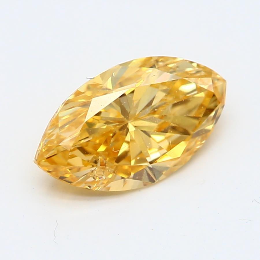 0,50 Karat Ausgefallener intensiv orange-gelber Diamant im Marquise-Schliff GIA zertifiziert (Marquiseschliff) im Angebot
