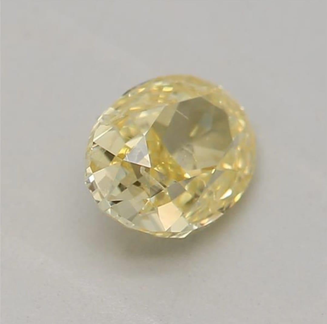 ***100% NATURAL FANCY COLOUR DIAMOND***

✪ Diamond Details ✪

➛ Shape: Oval 
➛ Colour Grade: Fancy Intense Yellow
➛ Carat: 0.50
➛ Clarity: I1
➛ GIA Certified 

^FEATURES OF THE DIAMOND^

This diamond weighs 0.50 carats, which is equivalent to 100