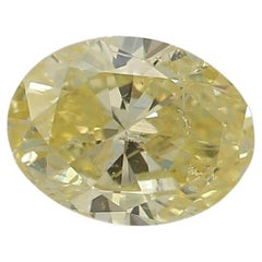 0.50 Carat Fancy Yellow Oval shape diamond I1 Clarity GIA Certified