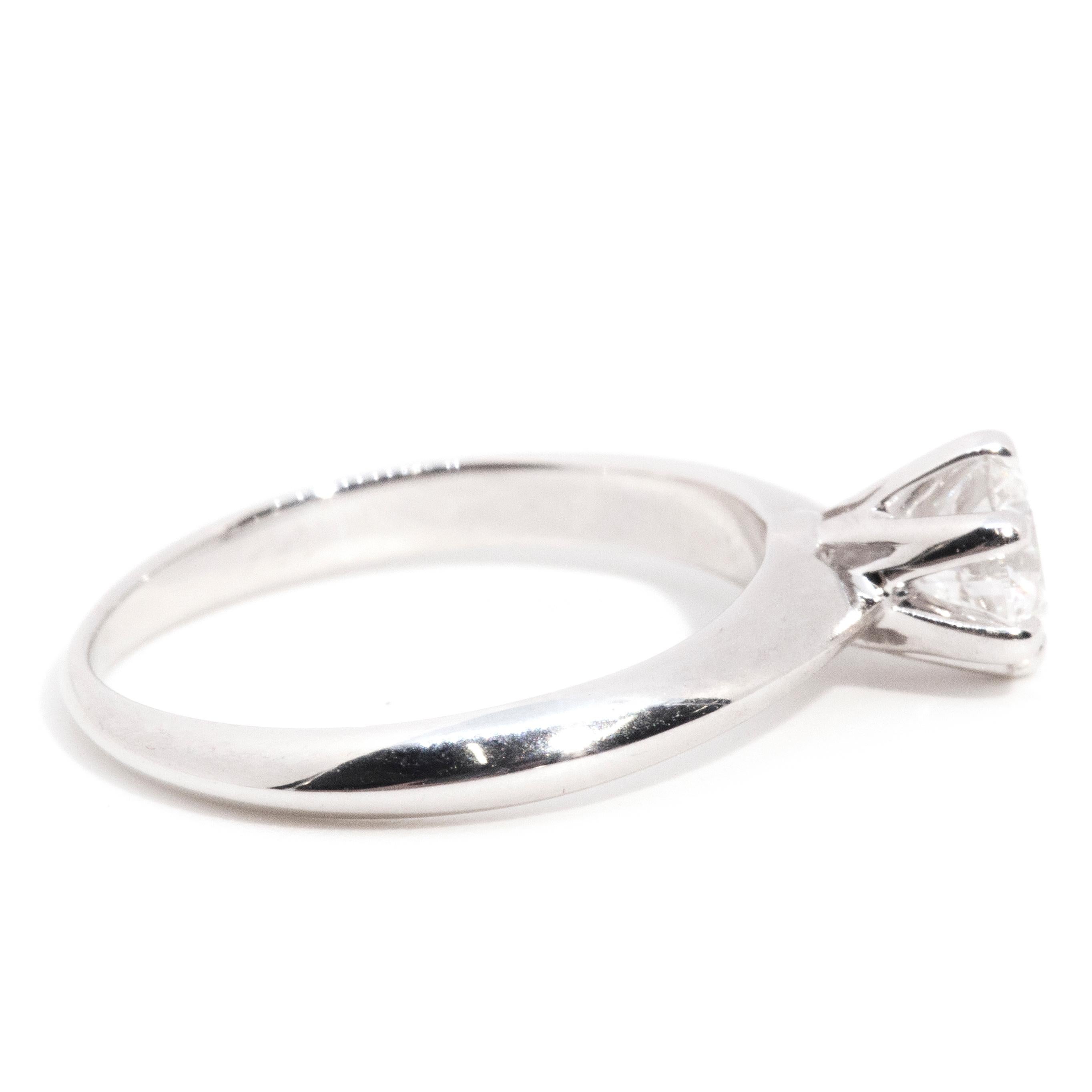 0.50 Carat GIA Certified Diamond Contemporary 18 Carat Gold Engagement Ring 1