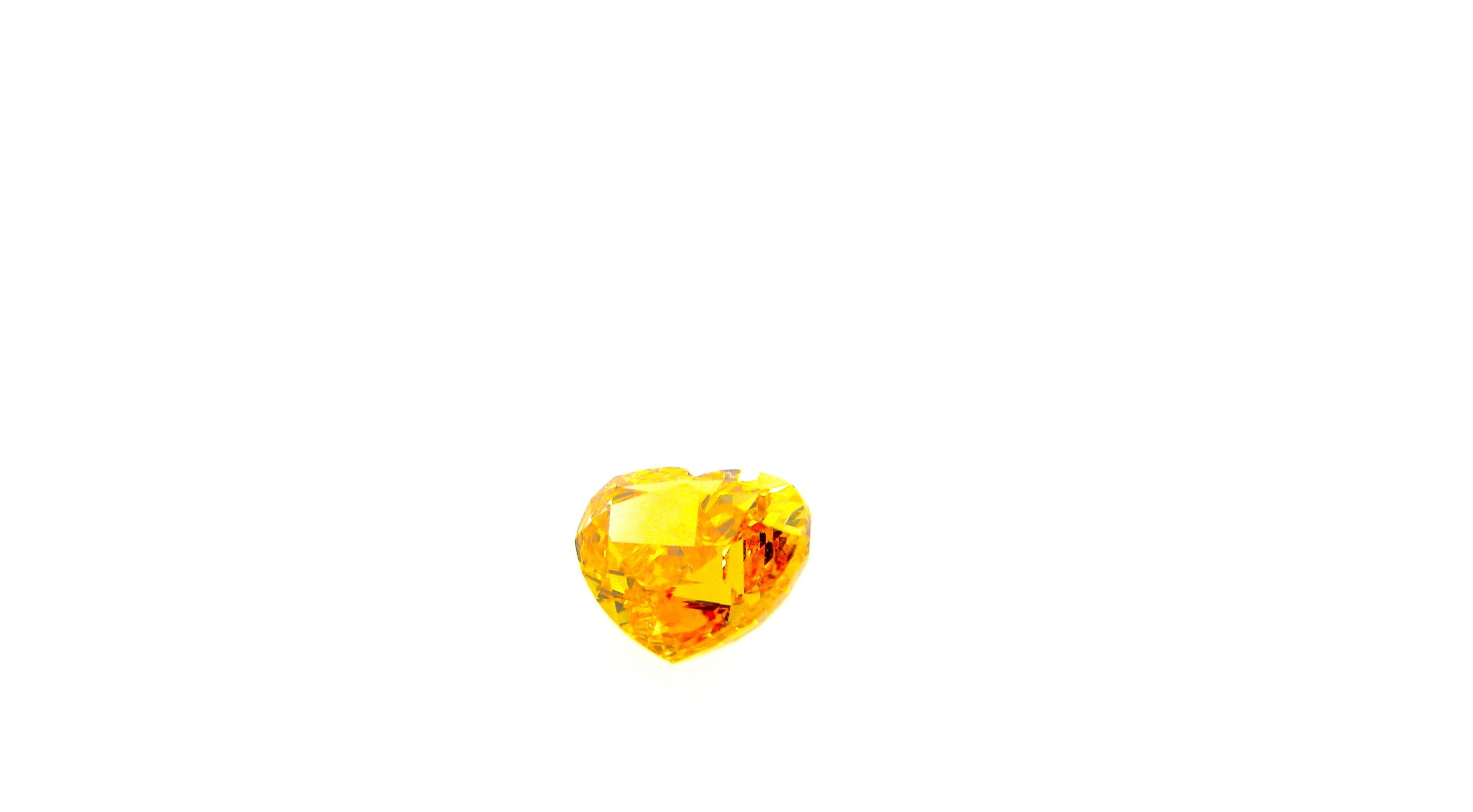 Heart Cut 0.50 Carat GIA Certified Fancy Vivid Yellowish Orange Heart-Shaped Diamond