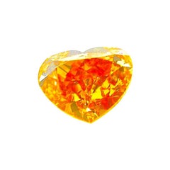 0.50 Carat GIA Certified Fancy Vivid Yellowish Orange Heart-Shaped Diamond