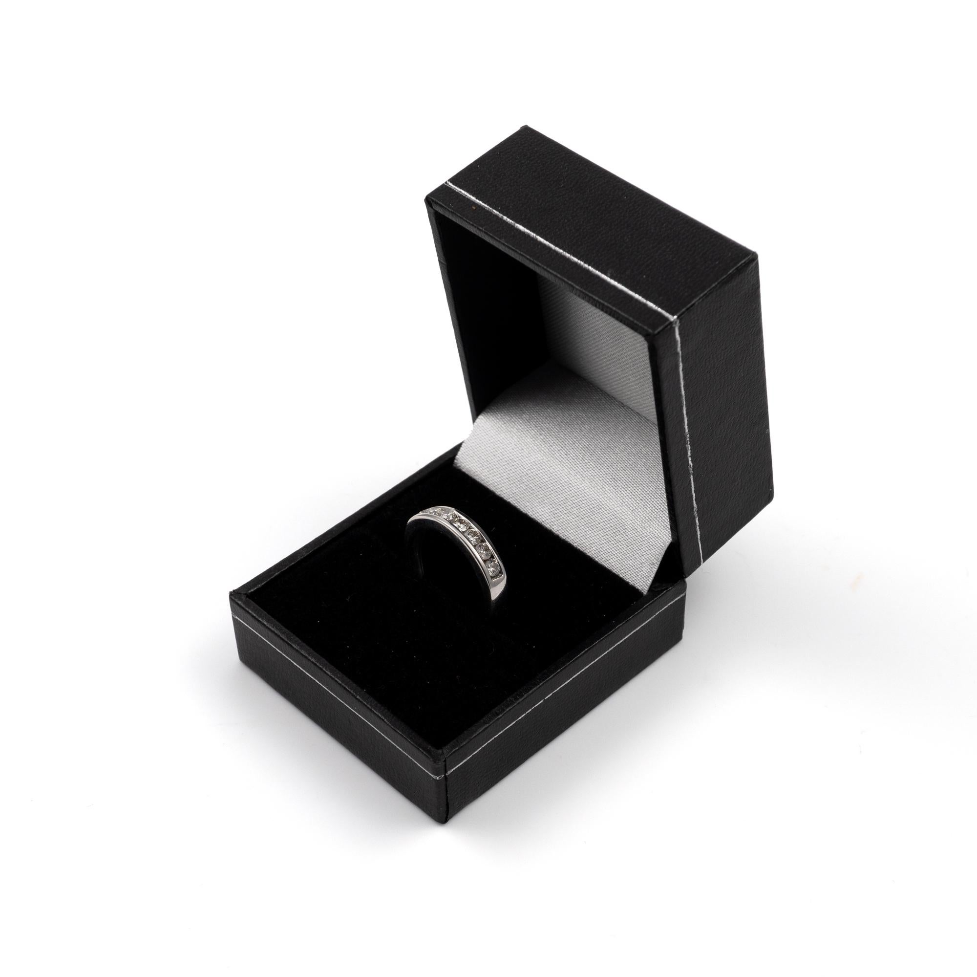 0.50 Carat Half Eternity Ring 18 Karat White Gold Full British Hallmarks For Sale 2