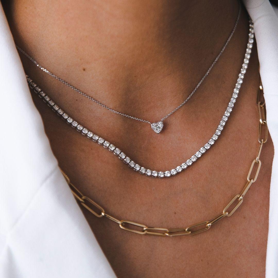 diamond necklace carat size