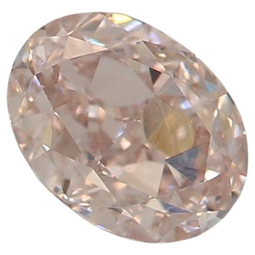0,50 Karat Hellrosa Brauner Diamant im Ovalschliff VS2 Reinheit GIA zertifiziert