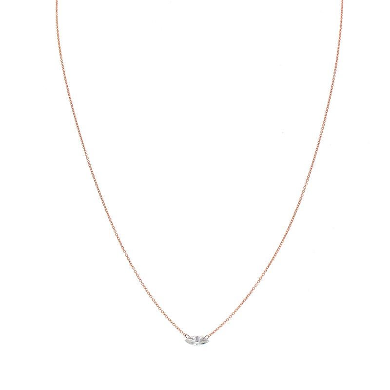 Contemporary 0.50 Carat Marquise Diamond Necklace in 14 Karat Rose Gold