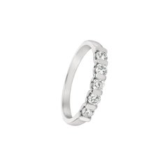 0.50 Carat Natural Diamond 5-Stone Ring Band G SI 14 Karat White Gold