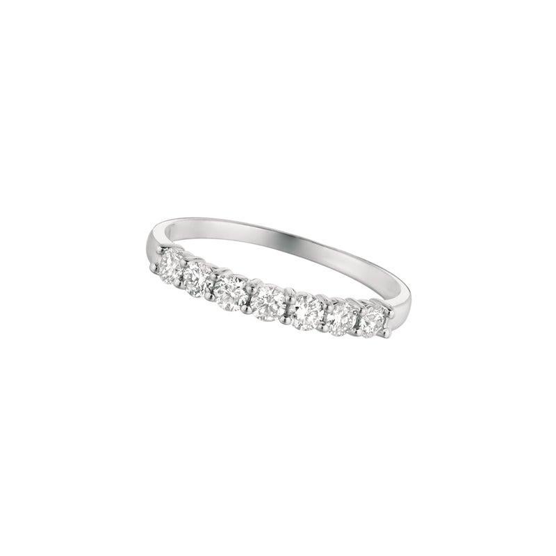 For Sale:  0.50 Carat Natural Diamond 7-Stone Ring Band G SI 14 Karat White Gold 3