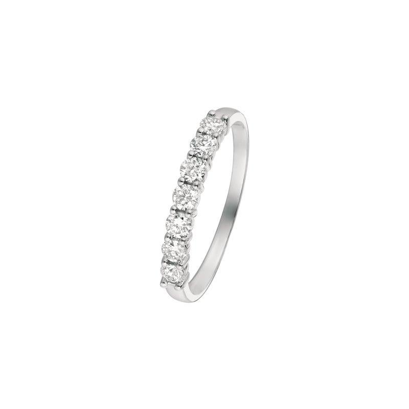 For Sale:  0.50 Carat Natural Diamond 7-Stone Ring Band G SI 14 Karat White Gold 4
