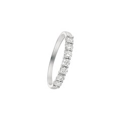 0.50 Carat Natural Diamond 7-Stone Ring Band G SI 14 Karat White Gold