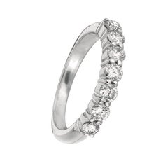 0.50 Carat Natural Diamond 7-Stone Ring G SI 14 Karat White Gold