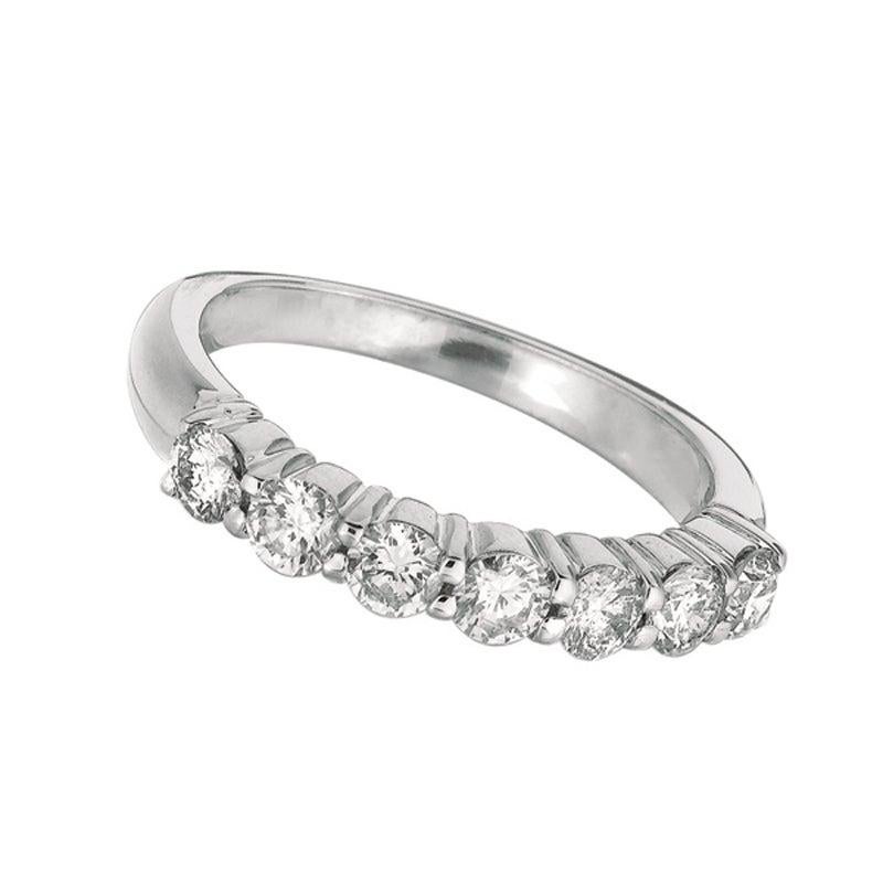 For Sale:  0.50 Carat Natural Diamond 7-Stone Ring G SI 14 Karat White Gold 3