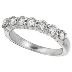 0.50 Carat Natural Diamond 7-Stone Ring G SI 14 Karat White Gold