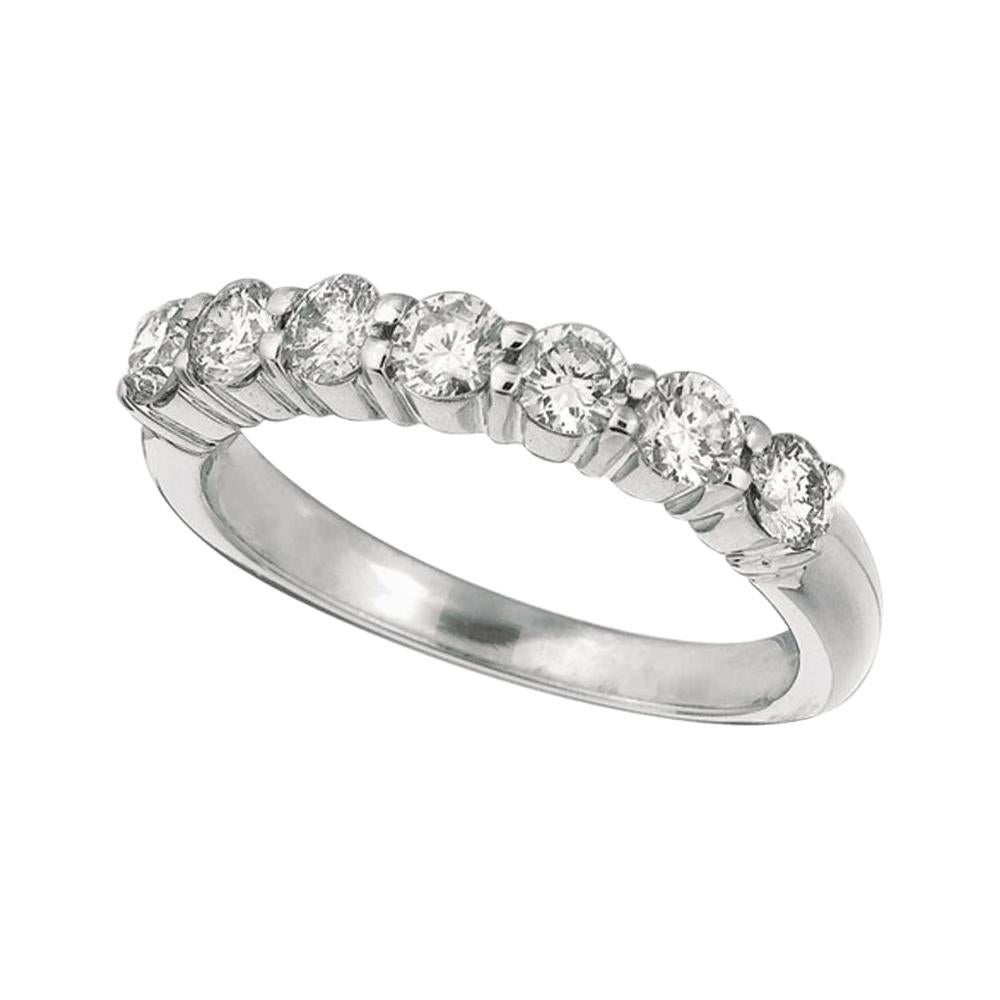 For Sale:  0.50 Carat Natural Diamond 7-Stone Ring G SI 14 Karat White Gold