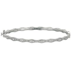 Bracciale Bangle con diamanti naturali da 0,50 carati del designer in oro bianco 14K