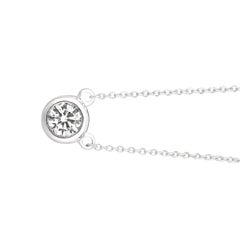 0.50 Carat Natural Diamond Bezel Solitaire Necklace Pendant 14 Karat Gold G SI
