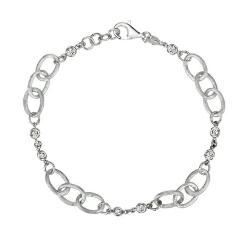 Moderne Bracelet à chaîne de style G SI en or jaune 14 carats avec diamants naturels de 0,50 carat en vente