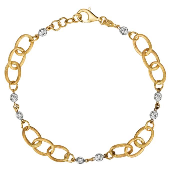 0.50 Carat Natural Diamond Chain Style Bracelet G SI 14K Yellow Gold For Sale