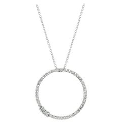 Collier circulaire en or blanc 14 carats avec diamants naturels de 0,50 carat G-H SI