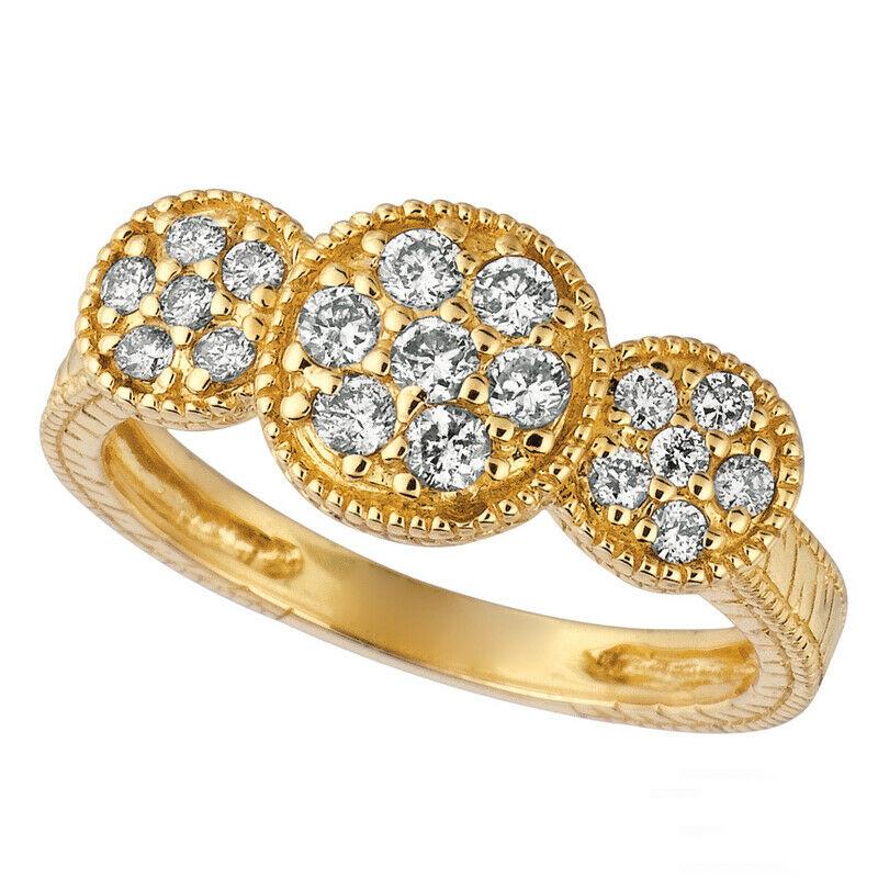 For Sale:  0.50 Carat Natural Diamond Cocktail Ring G SI 14K Yellow Gold 2