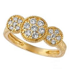 0,50 Karat natürlicher Diamant Cocktail-Ring G SI 14K Gelbgold