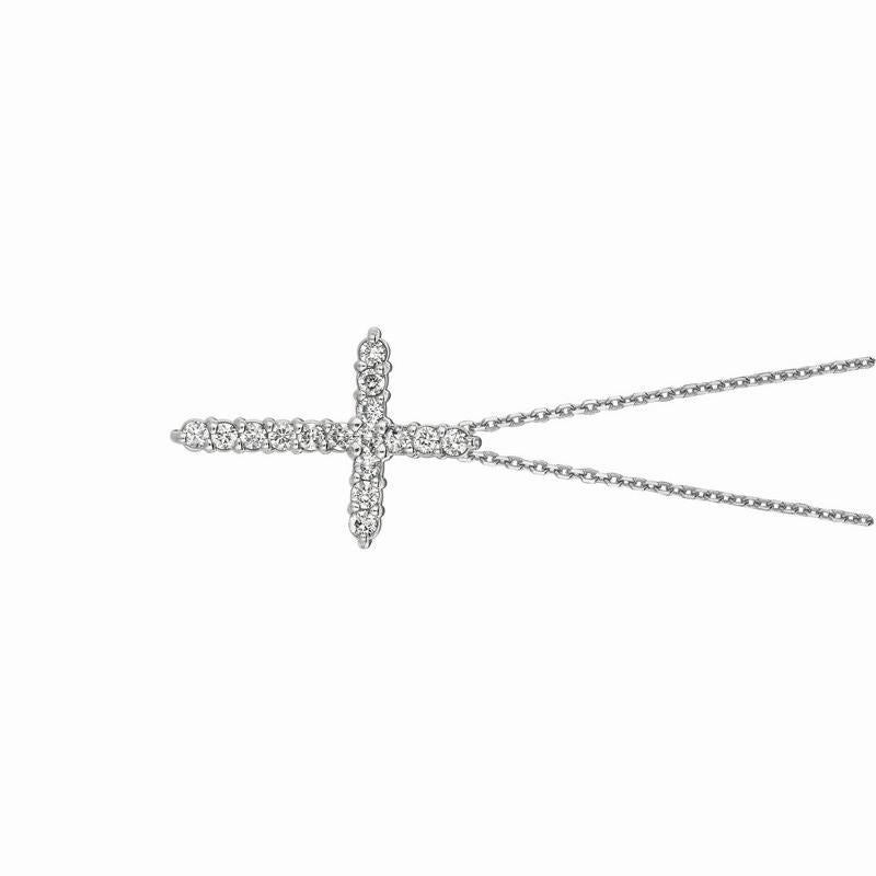 0.50 Carat Natural Diamond Cross Necklace 14K White Gold G SI 18 inches chain

100% Natural Diamonds, Not Enhanced in any way Round Cut Diamond Necklace
0.50CT
G-H
SI
14K White Gold Prong style 3.1 gram
7/8 inches in height, 5/8 inches in width
16