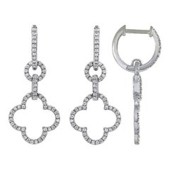 0.50 Carat Natural Diamond Drop Earrings G SI 14K Yellow Gold