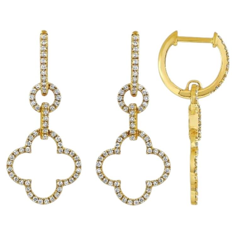 Pre-owned Morris & David 0.50 Carat Natural Diamond Drop Earrings G Si 14k Yellow Gold