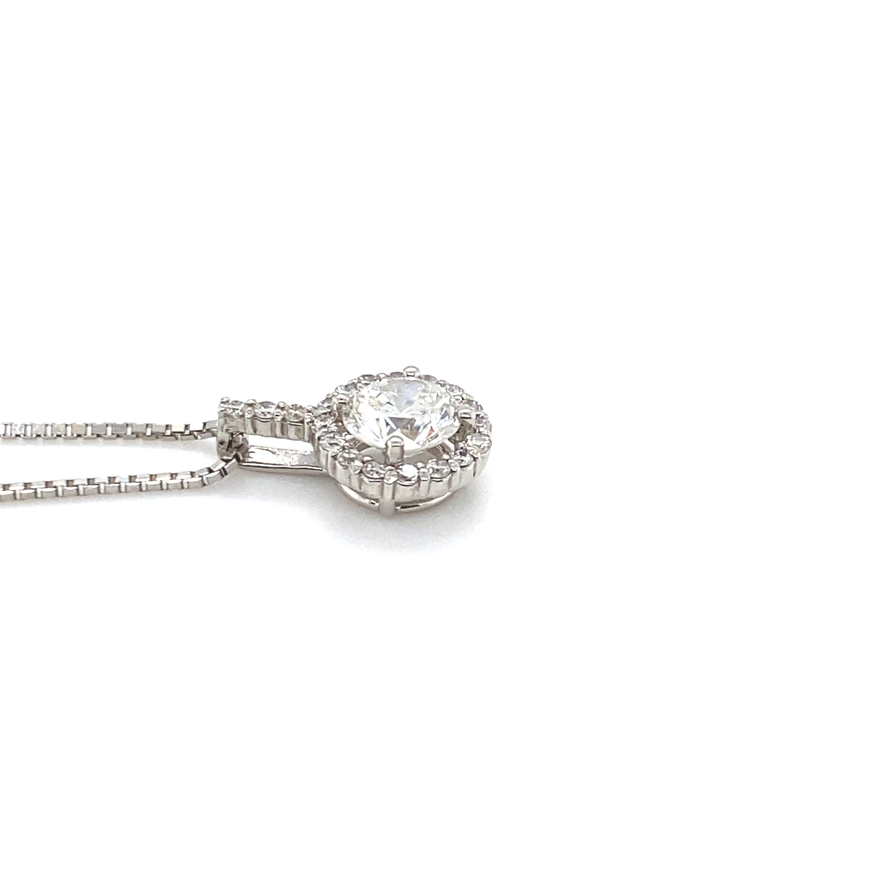 Modern 0.50 Carat Natural Diamond Drop Pendant Set in Platinum