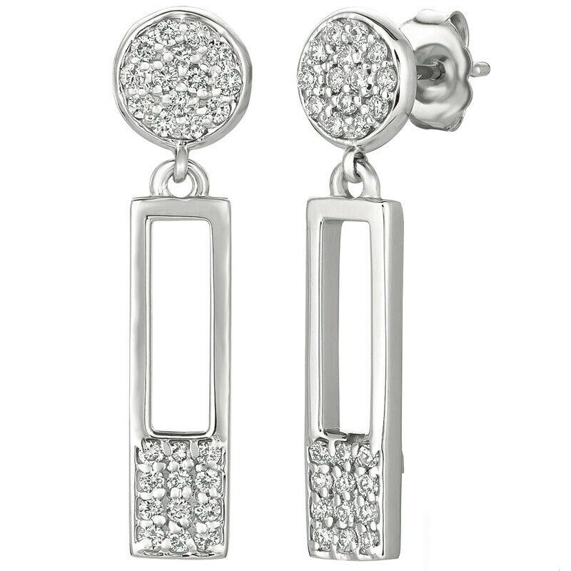 Contemporary 0.50 Carat Natural Diamond Earrings G SI 14k White Gold For Sale