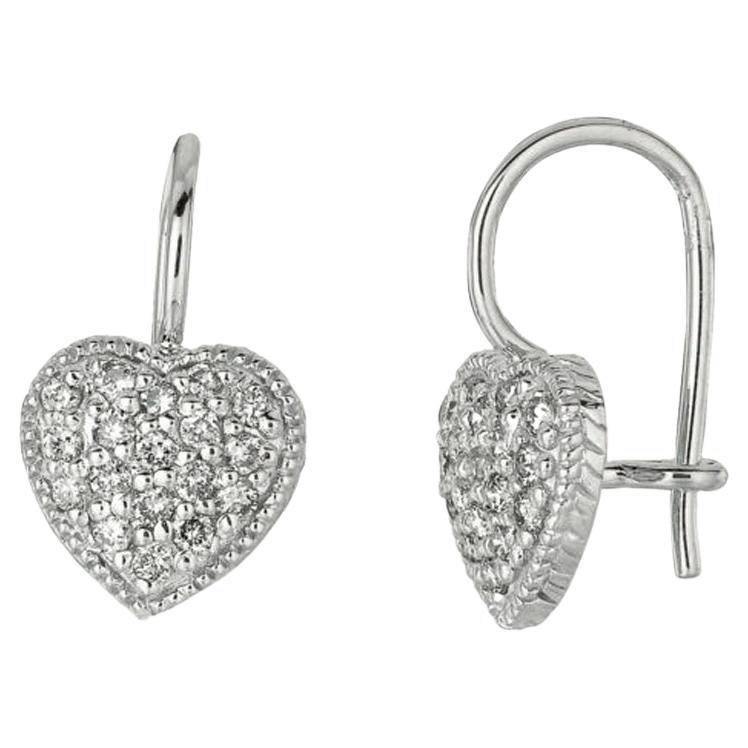 Boucles d'oreilles en or blanc 14 carats avec diamants naturels de 0,50 carat G SI