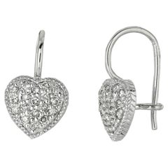 0.50 Carat Natural Diamond Earrings G SI 14K White Gold