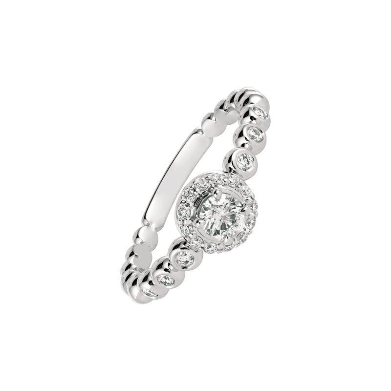 For Sale:  0.50 Carat Natural Diamond Engagement Ring G SI 14 Karat White Gold 2