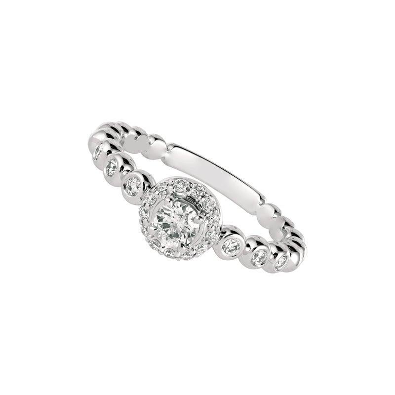 For Sale:  0.50 Carat Natural Diamond Engagement Ring G SI 14 Karat White Gold 3