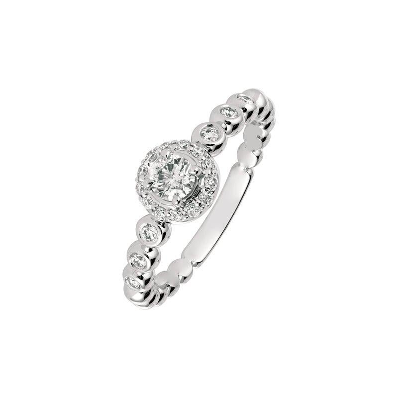 For Sale:  0.50 Carat Natural Diamond Engagement Ring G SI 14 Karat White Gold 4
