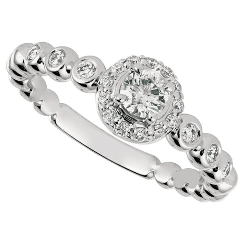 Bague de fiançailles en or blanc 14 carats avec diamants naturels de 0,50 carat G SI en vente