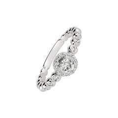 0.50 Carat Natural Diamond Engagement Ring G SI 14 Karat White Gold