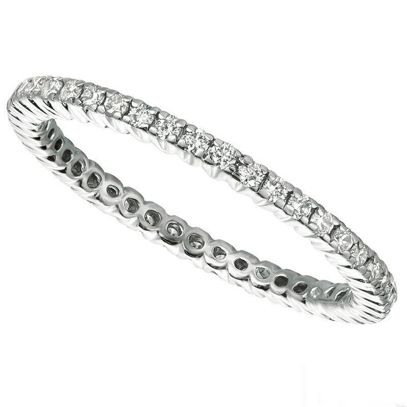 For Sale:  0.50 Carat Natural Diamond Eternity Ring Band G-H SI 14K White Gold 2