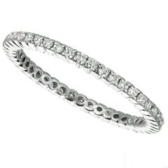 0.50 Carat Natural Diamond Eternity Ring Band G-H SI 14K White Gold