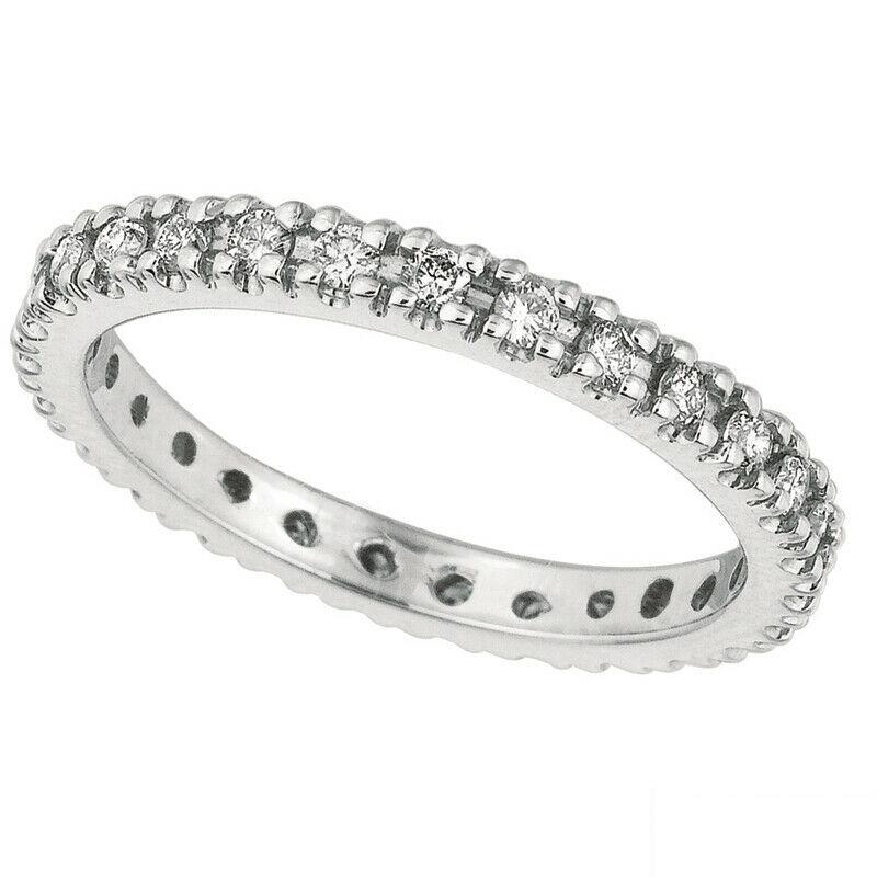 For Sale:  0.50 Carat Natural Diamond Eternity Ring Band G-H SI 14K White Gold 4