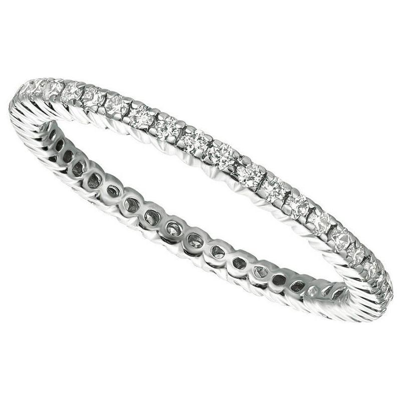 0,50 Karat natürlicher Diamant Eternity Ring Band G-H SI 14K Weißgold