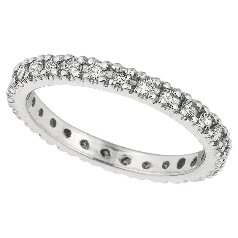 For Sale:  0.50 Carat Natural Diamond Eternity Ring Band G-H SI 14K White Gold