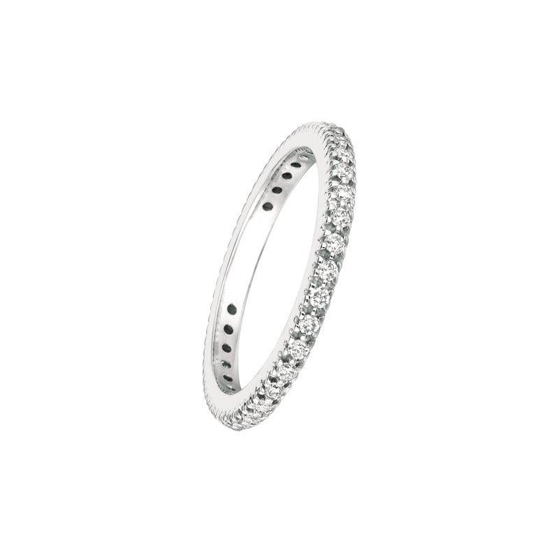 For Sale:  0.50 Carat Natural Diamond Eternity Ring Band G SI 14 Karat White Gold 3