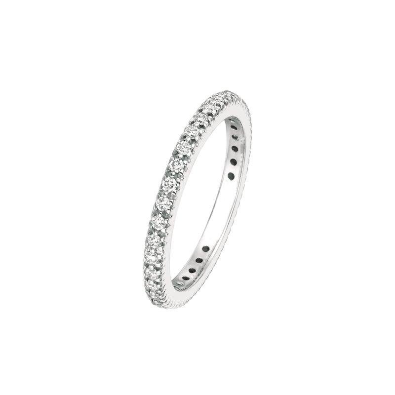 For Sale:  0.50 Carat Natural Diamond Eternity Ring Band G SI 14 Karat White Gold 4