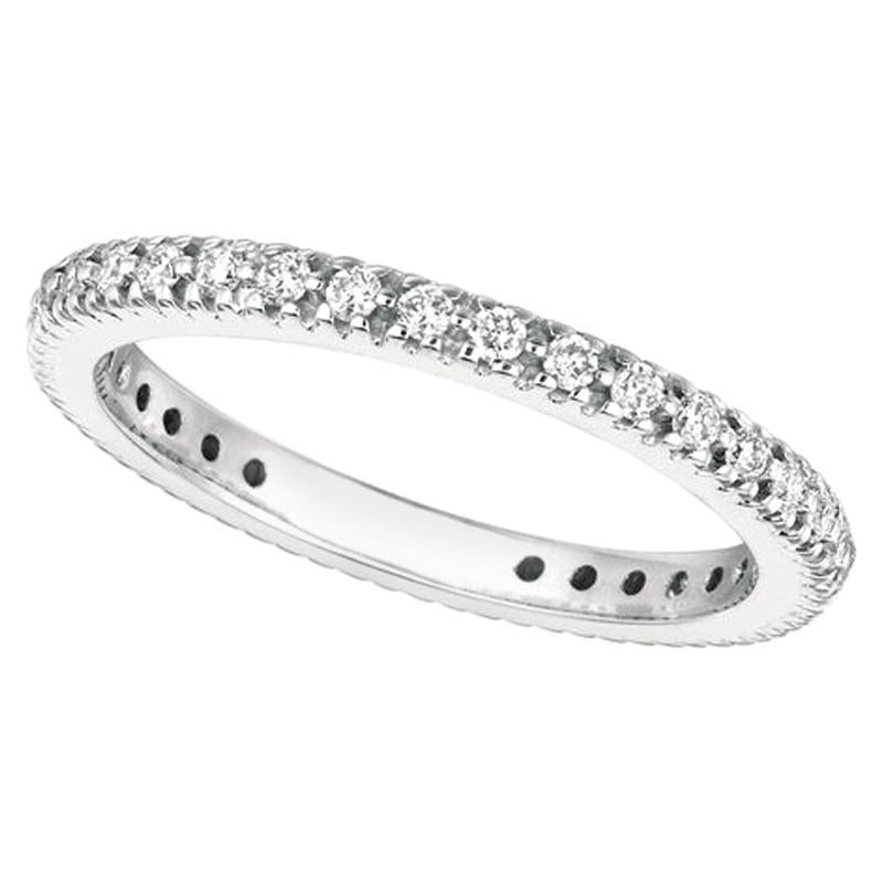 0.50 Carat Natural Diamond Eternity Ring Band G SI 14 Karat White Gold For Sale
