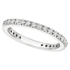 Bague d'éternité en or blanc 14 carats avec diamants naturels de 0,50 carat G SI