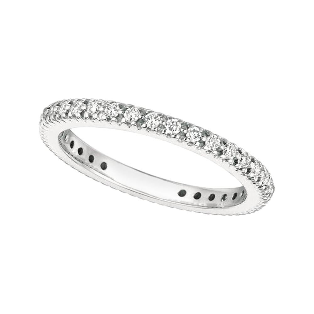 0.50 Carat Natural Diamond Eternity Ring Band G SI 14 Karat White Gold